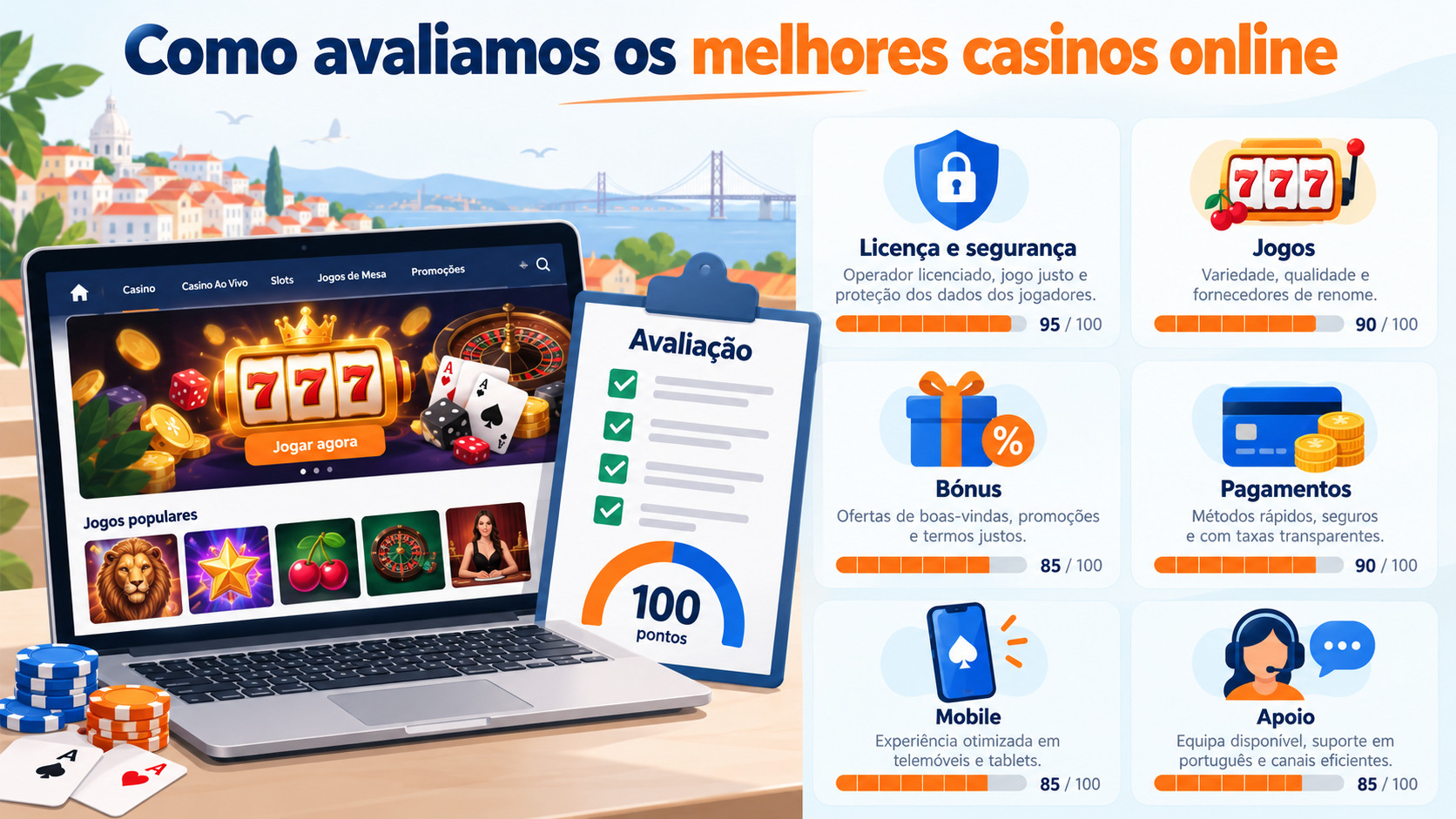 Como avaliamos os melhores casinos online em Portugal